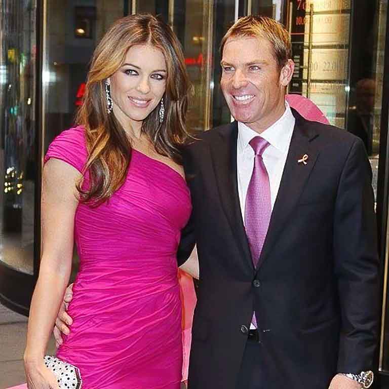 Shane Warne and Liz Hurley